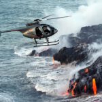 Lava enters the sea.